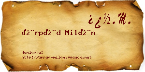 Árpád Milán névjegykártya
